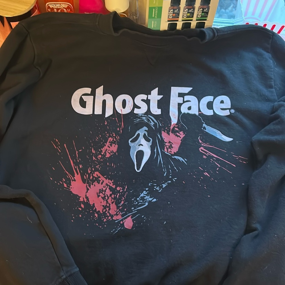 Ghostface Sweater 
Size large 
Spirit Halloween